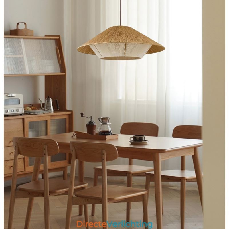 Hanglamp van henneptouw, handgeweven plafondlamp