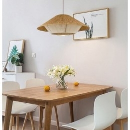 Hanglamp van henneptouw, handgeweven plafondlamp