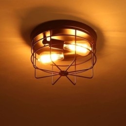 Industriële metalen kooi plafondlamp Rustieke plafondlamp met inbouwmontage