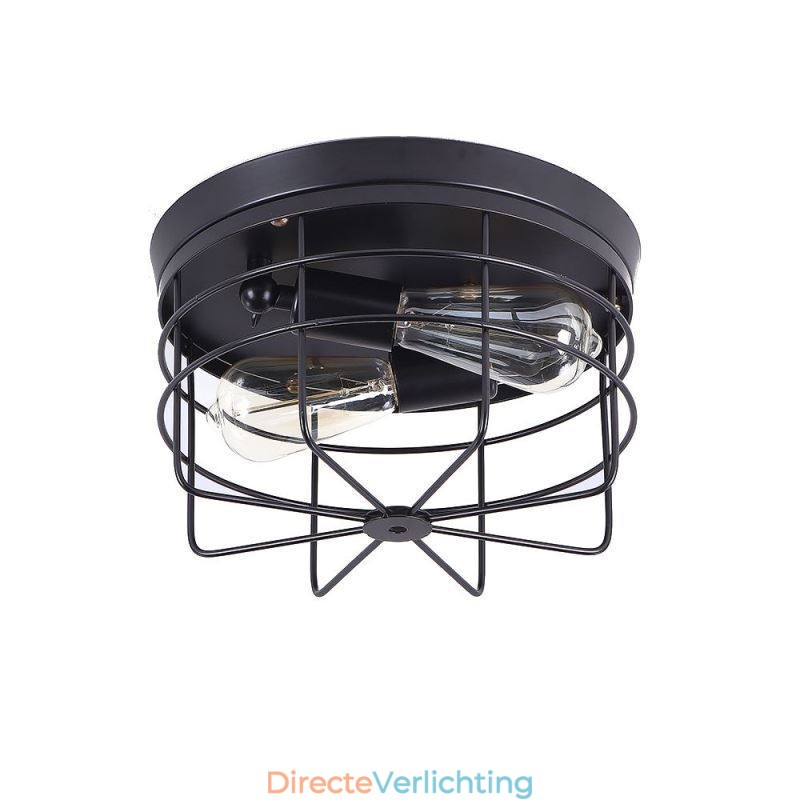 Industriële metalen kooi plafondlamp Rustieke plafondlamp met inbouwmontage
