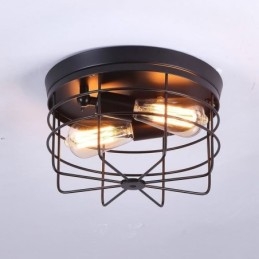 Industriële metalen kooi plafondlamp Rustieke plafondlamp met inbouwmontage