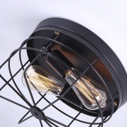 Industriële metalen kooi plafondlamp Rustieke plafondlamp met inbouwmontage