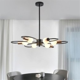 Rustieke kroonluchter 6-lichts klassieke bloemblaadjes plafond hanglamp