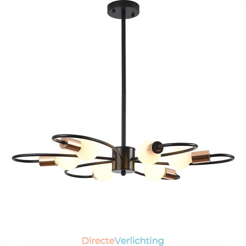 Rustieke kroonluchter 6-lichts klassieke bloemblaadjes plafond hanglamp