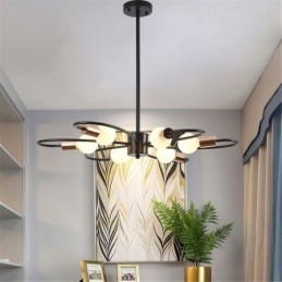 Rustieke kroonluchter 6-lichts klassieke bloemblaadjes plafond hanglamp