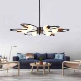 Rustieke kroonluchter 6-lichts klassieke bloemblaadjes plafond hanglamp