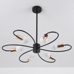 Rustieke kroonluchter 6-lichts klassieke bloemblaadjes plafond hanglamp