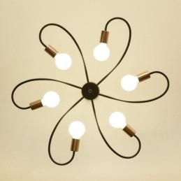 Rustieke kroonluchter 6-lichts klassieke bloemblaadjes plafond hanglamp