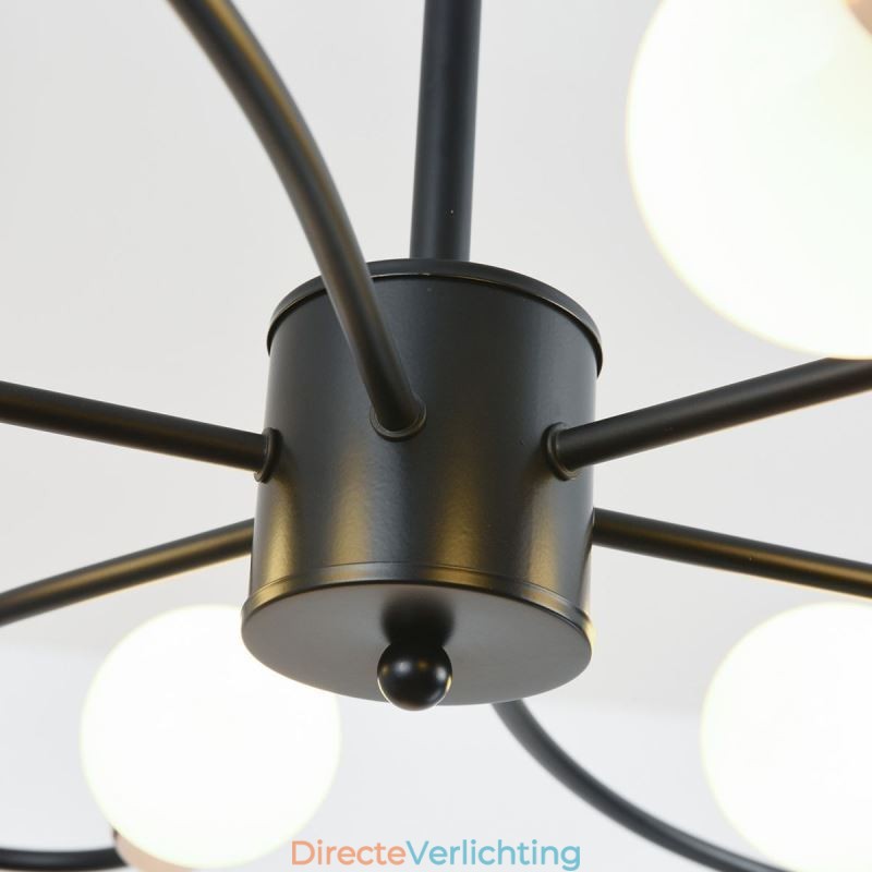 Rustieke kroonluchter 6-lichts klassieke bloemblaadjes plafond hanglamp