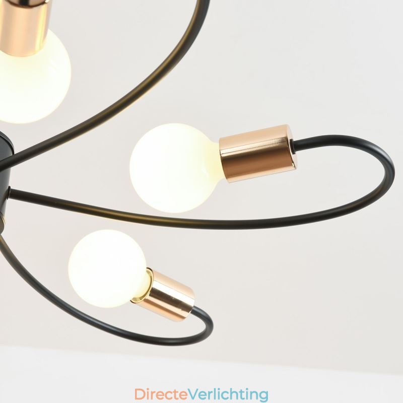 Rustieke kroonluchter 6-lichts klassieke bloemblaadjes plafond hanglamp