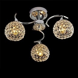 Moderne, eigentijdse, kristal gegalvaniseerde metalen hanglamp, inbouw