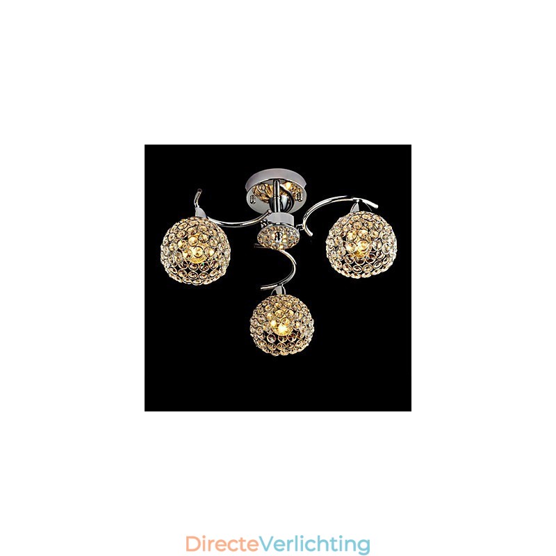 Moderne, eigentijdse, kristal gegalvaniseerde metalen hanglamp, inbouw
