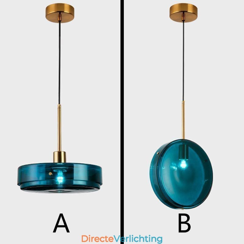Ronde Cake Glazen Hanglamp Moderne Minimalistische Smeedijzeren Plafondlamp