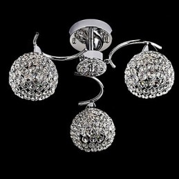 Moderne, eigentijdse, kristal gegalvaniseerde metalen hanglamp, inbouw