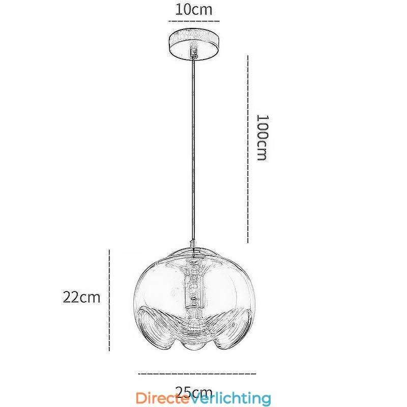 Stamen Glazen Hanglamp Moderne Minimalistische Smeedijzeren Plafondlamp