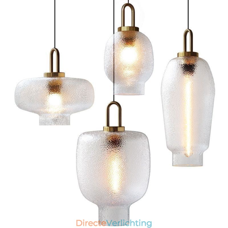 Hanglamp van matglas, moderne minimalistische plafondlamp van smeedijzer