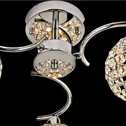 Moderne, eigentijdse, kristal gegalvaniseerde metalen hanglamp, inbouw