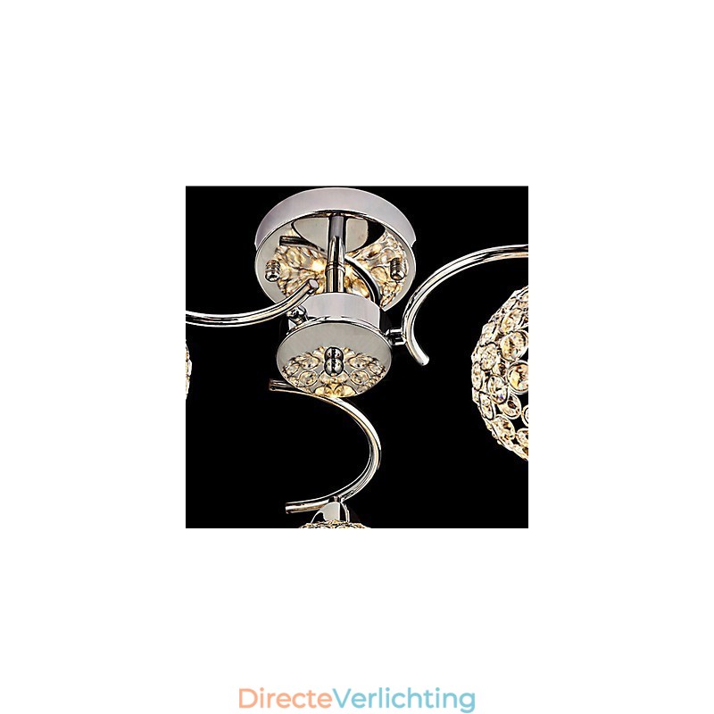 Moderne, eigentijdse, kristal gegalvaniseerde metalen hanglamp, inbouw