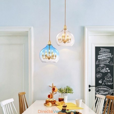 Glazen hanglamp moderne minimalistische smeedijzeren plafondlamp 9 lampen Glazen hanglamp moderne minimalistische smeedijzeren plafondlamp 9 lampen