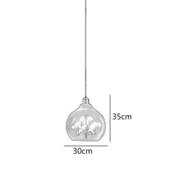 Glazen hanglamp moderne minimalistische smeedijzeren plafondlamp 9 lampen