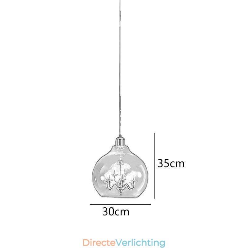 Glazen hanglamp moderne minimalistische smeedijzeren plafondlamp 9 lampen