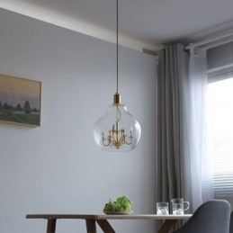 Glazen hanglamp moderne minimalistische smeedijzeren plafondlamp 9 lampen
