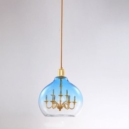Glazen hanglamp moderne minimalistische smeedijzeren plafondlamp 9 lampen