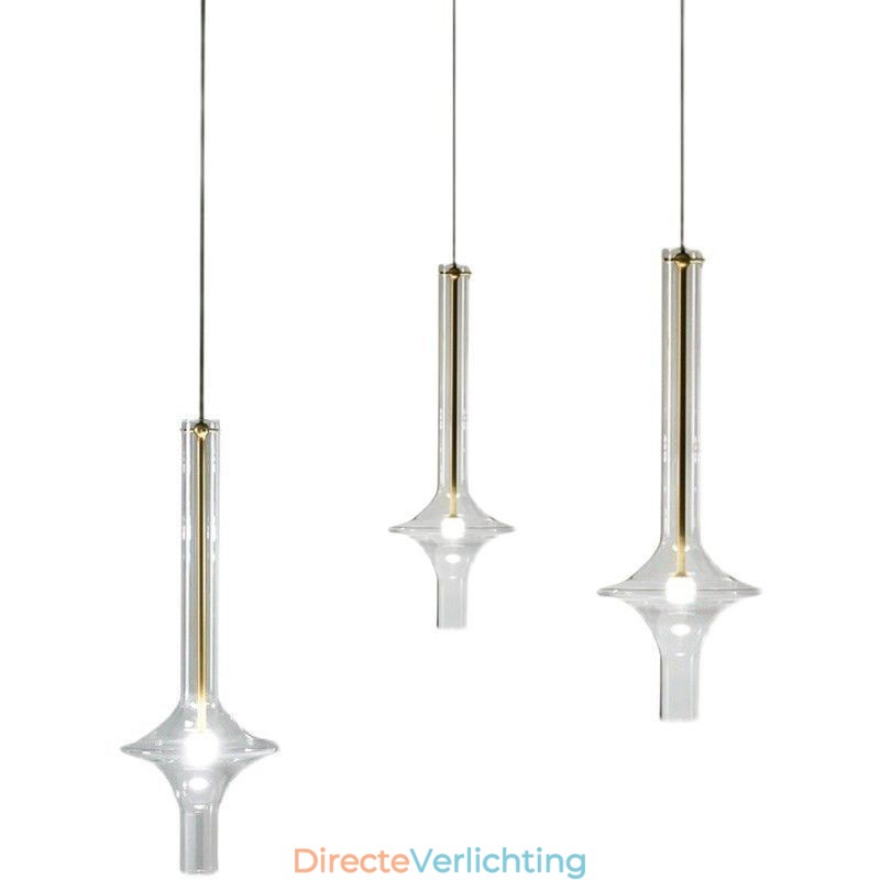 Glazen buis hanglamp moderne minimalistische smeedijzeren plafondlamp