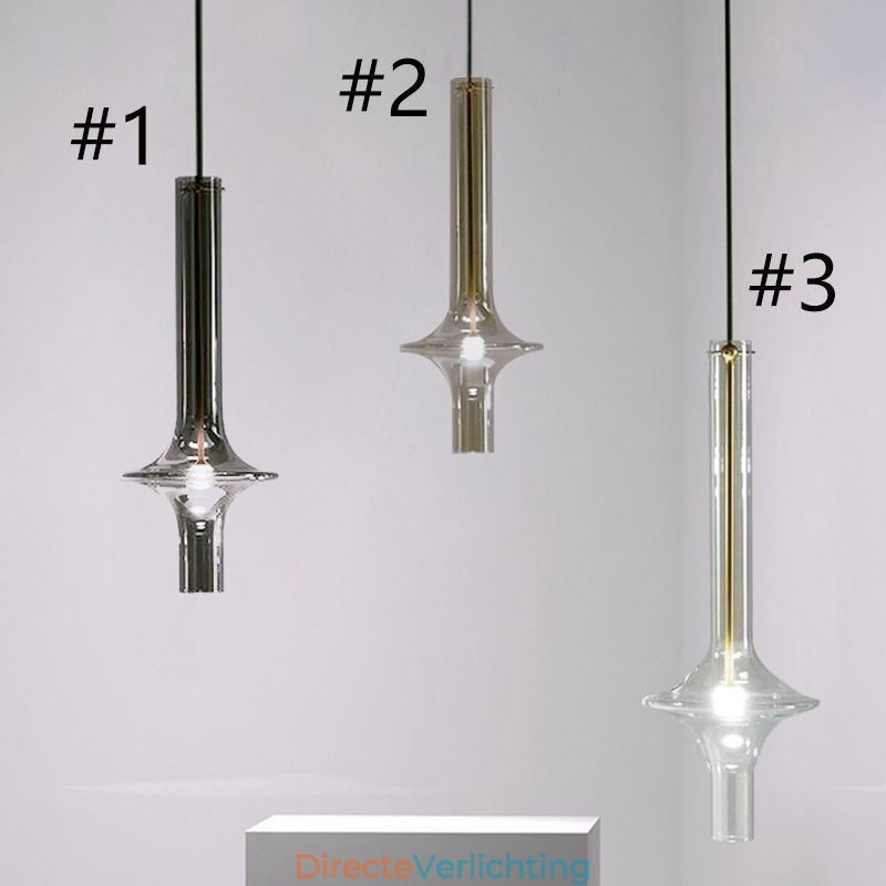 Glazen buis hanglamp moderne minimalistische smeedijzeren plafondlamp