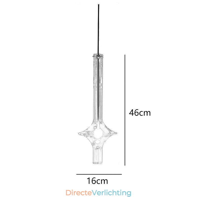 Glazen buis hanglamp moderne minimalistische smeedijzeren plafondlamp