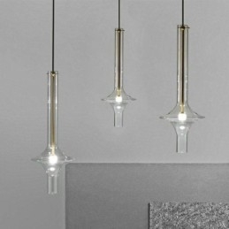 Glazen buis hanglamp moderne minimalistische smeedijzeren plafondlamp