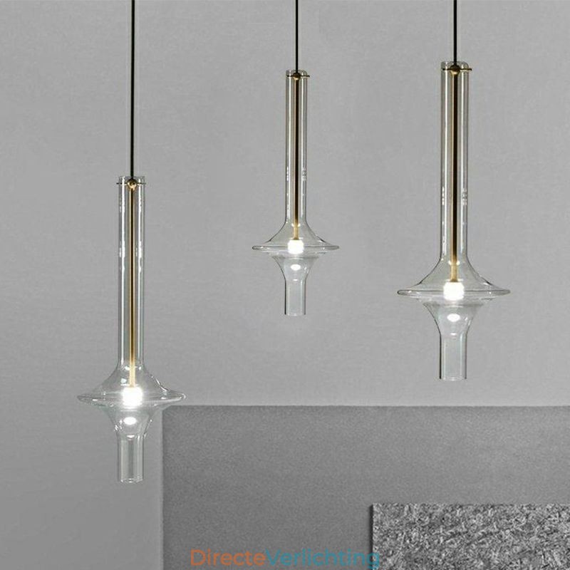 Glazen buis hanglamp moderne minimalistische smeedijzeren plafondlamp