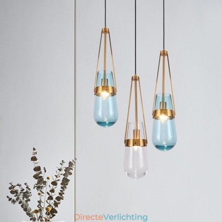 Waterdruppel glazen hanglamp moderne minimalistische smeedijzeren kleine plafondlamp Waterdruppel glazen hanglamp moderne minimalistische smeedijzeren kleine plafondlamp