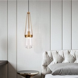 Waterdruppel glazen hanglamp moderne minimalistische smeedijzeren kleine plafondlamp