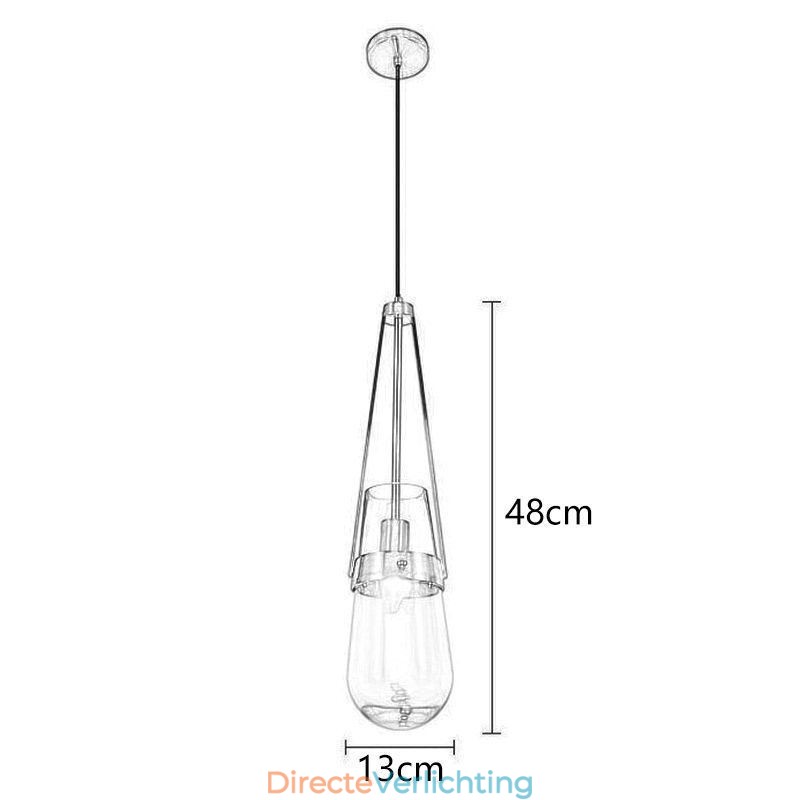 Waterdruppel glazen hanglamp moderne minimalistische smeedijzeren kleine plafondlamp