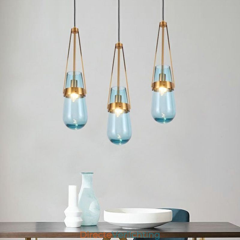 Waterdruppel glazen hanglamp moderne minimalistische smeedijzeren kleine plafondlamp