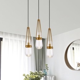 Waterdruppel glazen hanglamp moderne minimalistische smeedijzeren kleine plafondlamp