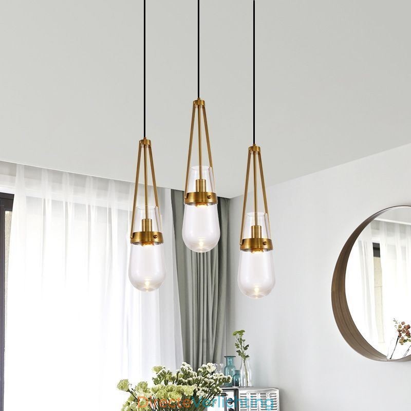 Waterdruppel glazen hanglamp moderne minimalistische smeedijzeren kleine plafondlamp