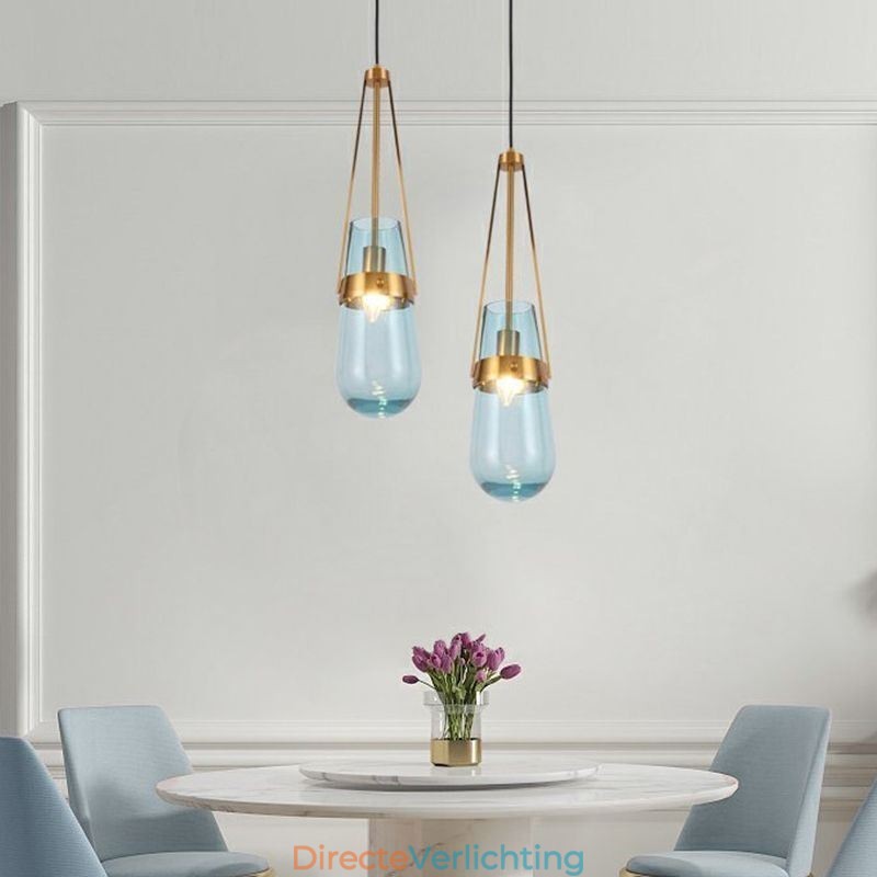 Waterdruppel glazen hanglamp moderne minimalistische smeedijzeren kleine plafondlamp