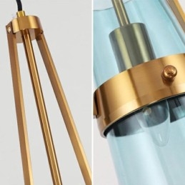 Waterdruppel glazen hanglamp moderne minimalistische smeedijzeren kleine plafondlamp