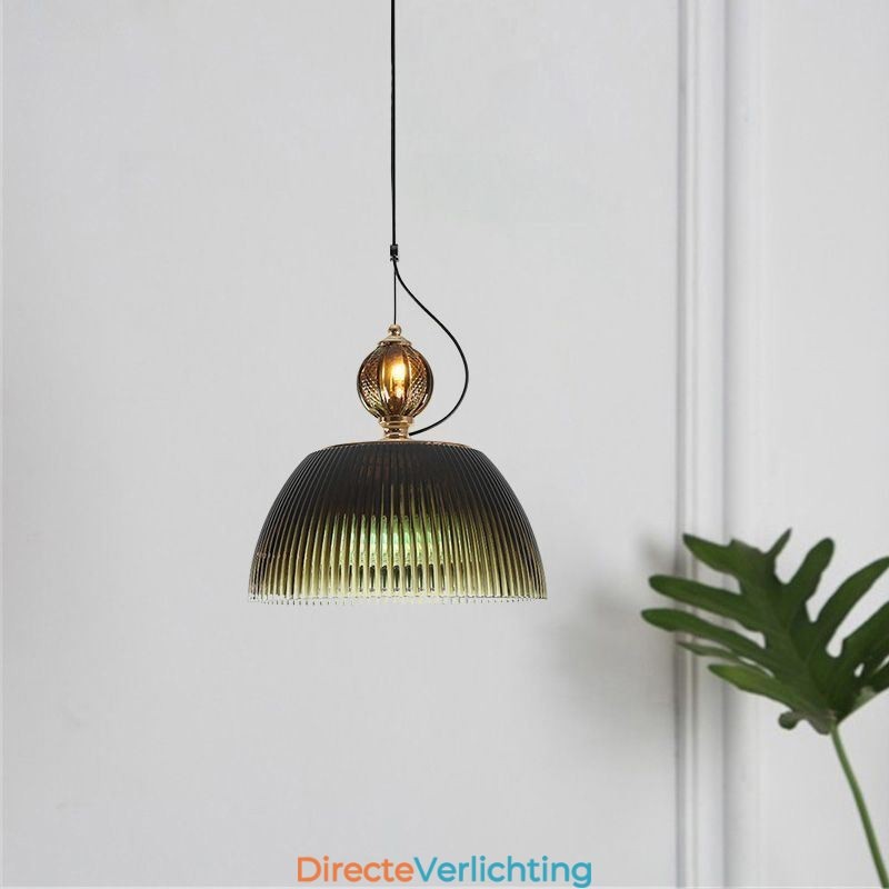 Geplooide rok glazen hanglamp moderne minimalistische smeedijzeren kleine plafondlamp