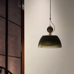 Geplooide rok glazen hanglamp moderne minimalistische smeedijzeren kleine plafondlamp