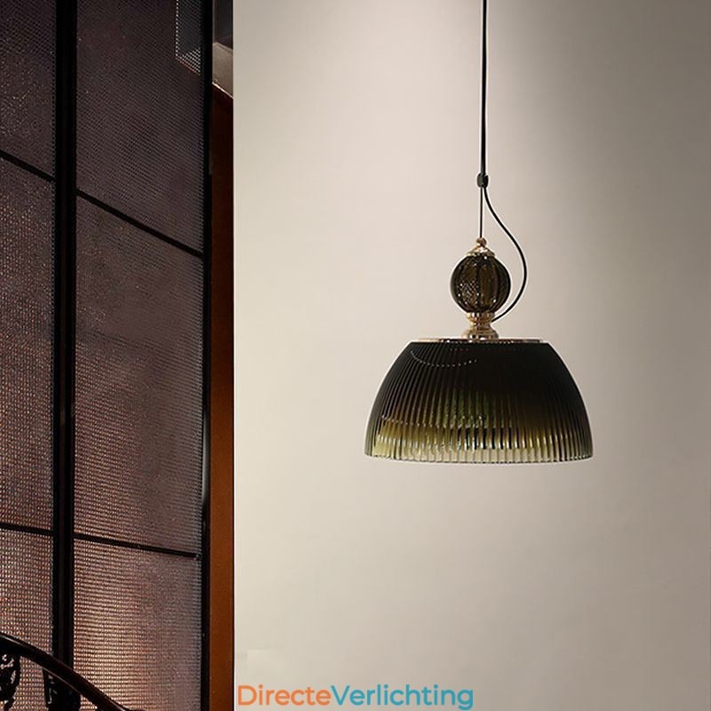 Geplooide rok glazen hanglamp moderne minimalistische smeedijzeren kleine plafondlamp