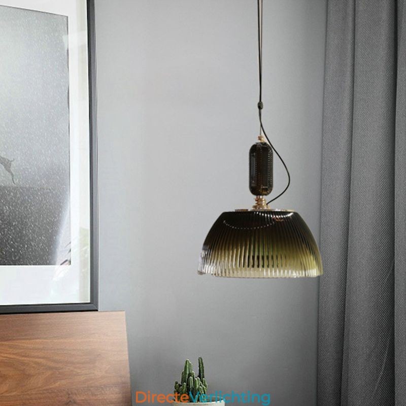 Geplooide rok glazen hanglamp moderne minimalistische smeedijzeren kleine plafondlamp