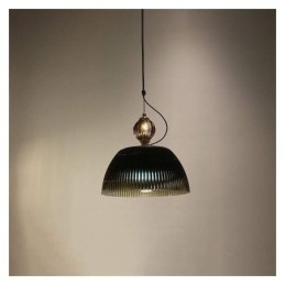 Geplooide rok glazen hanglamp moderne minimalistische smeedijzeren kleine plafondlamp