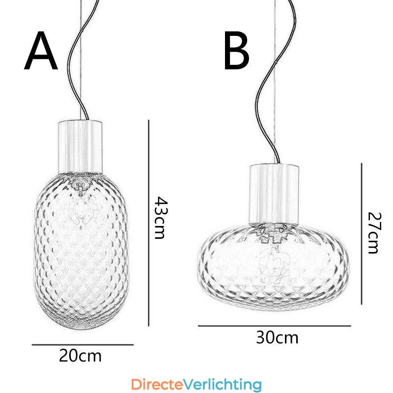 Raster Glazen Hanglamp Moderne IJzeren Eenvoudige Plafondlamp