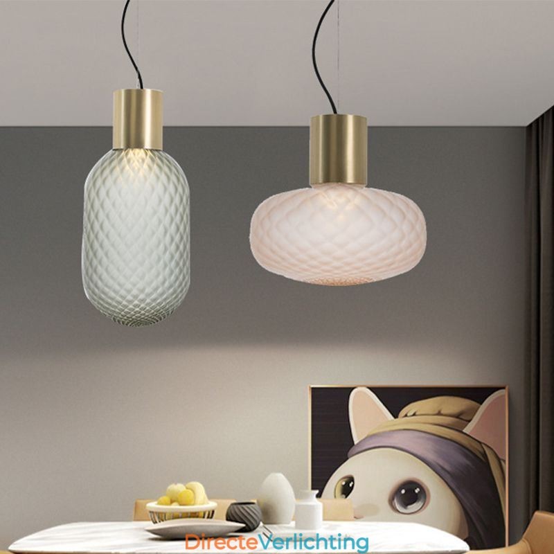 Raster Glazen Hanglamp Moderne IJzeren Eenvoudige Plafondlamp