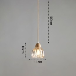 Glazen hanglamp Retro pastorale stijl eiland plafondlamp rubberhout decoratieve lamp