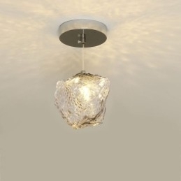 Glazen hanglamp Retro decoratieve lamp IJsblokjesvormige lampenkap