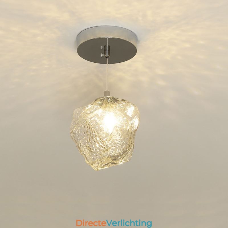 Glazen hanglamp Retro decoratieve lamp IJsblokjesvormige lampenkap